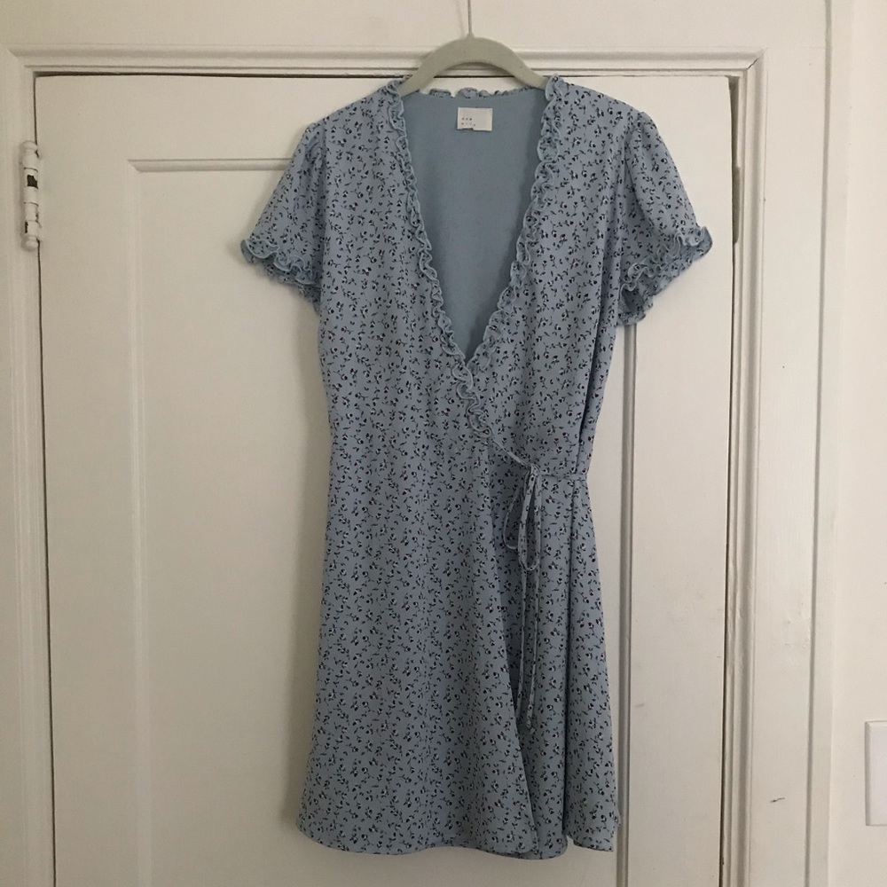 Free people wrap dress with ditsy floral motifs